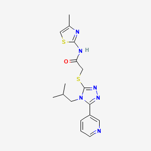 molecular formula C17H20N6OS2 B4426686 2-{[4-isobutyl-5-(3-pyridinyl)-4H-1,2,4-triazol-3-yl]thio}-N-(4-methyl-1,3-thiazol-2-yl)acetamide 