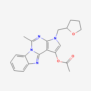 5-methyl-3-(tetrahydro-2-furanylmethyl)-3H-pyrrolo[2',3':4,5]pyrimido[1,6-a]benzimidazol-1-yl acetate