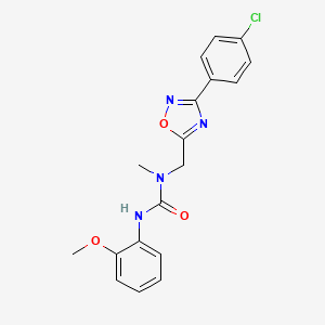 molecular formula C18H17ClN4O3 B4426702 N-{[3-(4-chlorophenyl)-1,2,4-oxadiazol-5-yl]methyl}-N'-(2-methoxyphenyl)-N-methylurea 