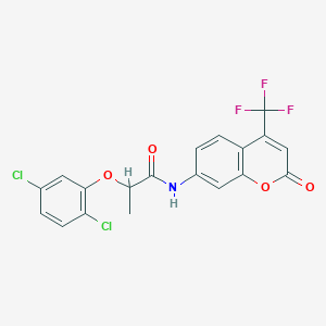 molecular formula C19H12Cl2F3NO4 B442671 2-(2,5-dichlorophenoxy)-N-[2-oxo-4-(trifluoromethyl)-2H-chromen-7-yl]propanamide 