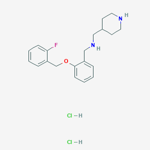 molecular formula C20H27Cl2FN2O B4426720 {2-[(2-fluorobenzyl)oxy]benzyl}(4-piperidinylmethyl)amine dihydrochloride 