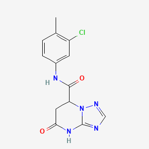 molecular formula C13H12ClN5O2 B4426730 N-(3-chloro-4-methylphenyl)-5-oxo-4,5,6,7-tetrahydro[1,2,4]triazolo[1,5-a]pyrimidine-7-carboxamide 