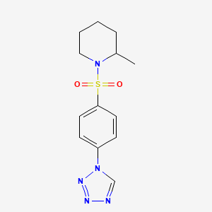 molecular formula C13H17N5O2S B4426734 2-methyl-1-{[4-(1H-tetrazol-1-yl)phenyl]sulfonyl}piperidine 