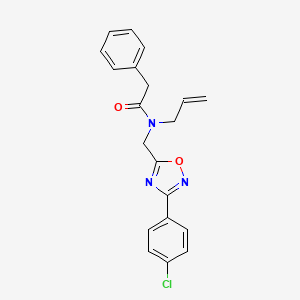 molecular formula C20H18ClN3O2 B4426743 N-[[3-(4-chlorophenyl)-1,2,4-oxadiazol-5-yl]methyl]-2-phenyl-N-prop-2-enylacetamide 