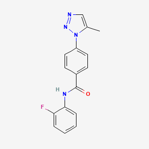 molecular formula C16H13FN4O B4426760 N-(2-fluorophenyl)-4-(5-methyl-1H-1,2,3-triazol-1-yl)benzamide 