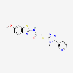 N-(6-methoxy-1,3-benzothiazol-2-yl)-2-{[4-methyl-5-(pyridin-3-yl)-4H-1,2,4-triazol-3-yl]sulfanyl}acetamide