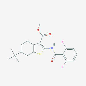 molecular formula C21H23F2NO3S B442678 Methyl 6-tert-butyl-2-[(2,6-difluorobenzoyl)amino]-4,5,6,7-tetrahydro-1-benzothiophene-3-carboxylate 