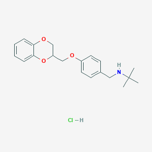 molecular formula C20H26ClNO3 B4426781 N-[[4-(2,3-dihydro-1,4-benzodioxin-3-ylmethoxy)phenyl]methyl]-2-methylpropan-2-amine;hydrochloride 