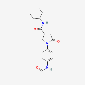 1-[4-(acetylamino)phenyl]-N-(1-ethylpropyl)-5-oxo-3-pyrrolidinecarboxamide