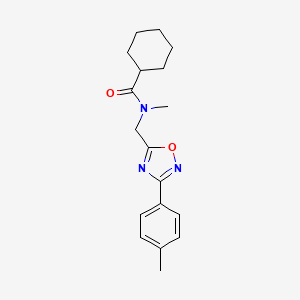 molecular formula C18H23N3O2 B4426807 N-methyl-N-{[3-(4-methylphenyl)-1,2,4-oxadiazol-5-yl]methyl}cyclohexanecarboxamide 