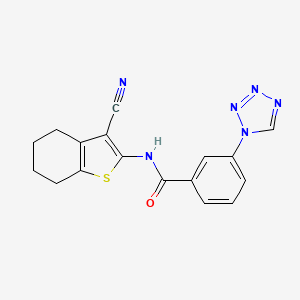 molecular formula C17H14N6OS B4426813 N-(3-cyano-4,5,6,7-tetrahydro-1-benzothiophen-2-yl)-3-(1H-1,2,3,4-tetrazol-1-yl)benzamide 