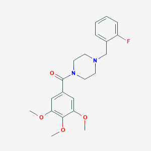 molecular formula C21H25FN2O4 B442683 1-(2-Fluorobenzyl)-4-(3,4,5-trimethoxybenzoyl)piperazine 