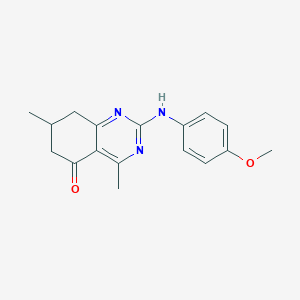 2-[(4-methoxyphenyl)amino]-4,7-dimethyl-7,8-dihydroquinazolin-5(6H)-one