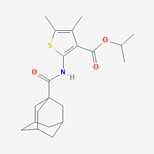 molecular formula C21H29NO3S B442685 Isopropyl 2-[(1-adamantylcarbonyl)amino]-4,5-dimethyl-3-thiophenecarboxylate 