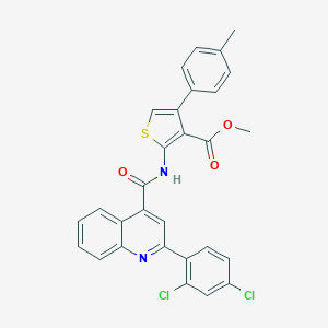 molecular formula C29H20Cl2N2O3S B442690 Methyl 2-({[2-(2,4-dichlorophenyl)-4-quinolinyl]carbonyl}amino)-4-(4-methylphenyl)-3-thiophenecarboxylate 