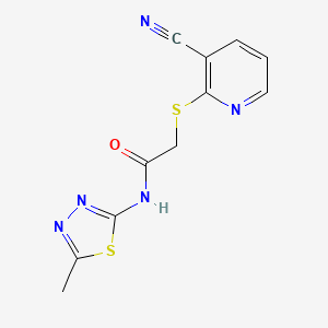 2-[(3-cyano-2-pyridinyl)thio]-N-(5-methyl-1,3,4-thiadiazol-2-yl)acetamide