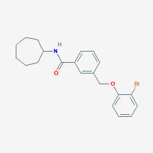molecular formula C21H24BrNO2 B442692 3-[(2-bromophenoxy)methyl]-N-cycloheptylbenzamide 