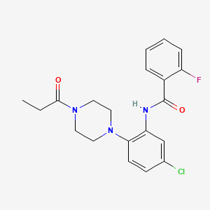 N-[5-chloro-2-(4-propionyl-1-piperazinyl)phenyl]-2-fluorobenzamide