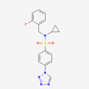 molecular formula C17H16FN5O2S B4426949 N-cyclopropyl-N-(2-fluorobenzyl)-4-(1H-tetrazol-1-yl)benzenesulfonamide 