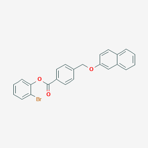 molecular formula C24H17BrO3 B442695 2-Bromophenyl 4-[(2-naphthyloxy)methyl]benzoate 