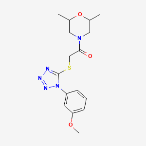 molecular formula C16H21N5O3S B4426972 4-({[1-(3-methoxyphenyl)-1H-tetrazol-5-yl]thio}acetyl)-2,6-dimethylmorpholine 