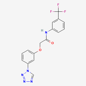 molecular formula C16H12F3N5O2 B4426983 2-[3-(1H-tetrazol-1-yl)phenoxy]-N-[3-(trifluoromethyl)phenyl]acetamide 