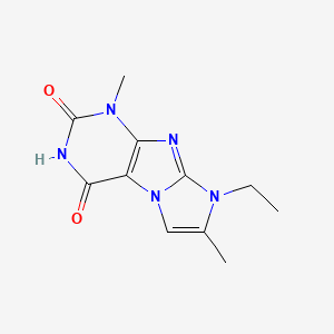 molecular formula C11H13N5O2 B4426993 8-ethyl-1,7-dimethyl-1H-imidazo[2,1-f]purine-2,4(3H,8H)-dione 