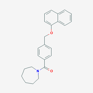 molecular formula C24H25NO2 B442703 1-{4-[(1-Naphthyloxy)methyl]benzoyl}azepane 
