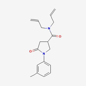 molecular formula C18H22N2O2 B4427033 1-(3-methylphenyl)-5-oxo-N,N-di(prop-2-en-1-yl)pyrrolidine-3-carboxamide 