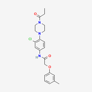 molecular formula C22H26ClN3O3 B4427049 N-[3-chloro-4-(4-propionyl-1-piperazinyl)phenyl]-2-(3-methylphenoxy)acetamide 