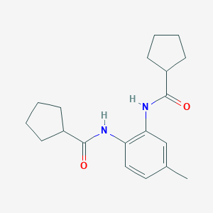 molecular formula C19H26N2O2 B442709 N-{2-[(cyclopentylcarbonyl)amino]-5-methylphenyl}cyclopentanecarboxamide 