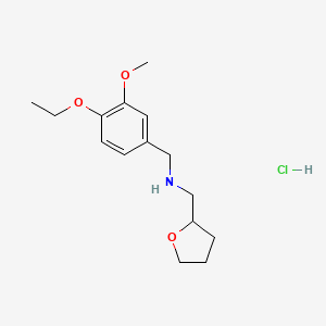 molecular formula C15H24ClNO3 B4427126 (4-ethoxy-3-methoxybenzyl)(tetrahydro-2-furanylmethyl)amine hydrochloride 