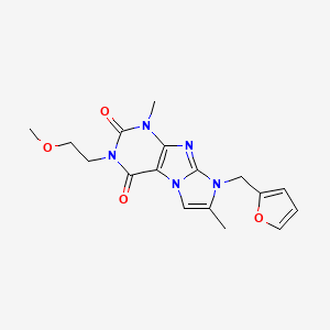 molecular formula C17H19N5O4 B4427137 8-(furan-2-ylmethyl)-3-(2-methoxyethyl)-1,7-dimethyl-1H-imidazo[2,1-f]purine-2,4(3H,8H)-dione 