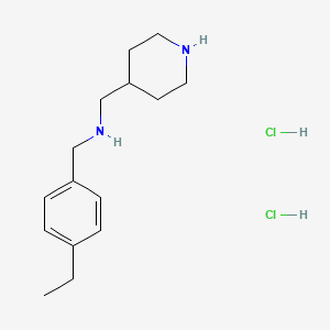 molecular formula C15H26Cl2N2 B4427149 (4-ethylbenzyl)(4-piperidinylmethyl)amine dihydrochloride 