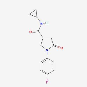 N-cyclopropyl-1-(4-fluorophenyl)-5-oxo-3-pyrrolidinecarboxamide