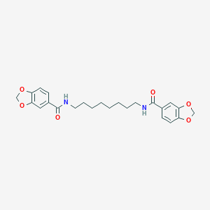 molecular formula C24H28N2O6 B442716 N-{8-[(1,3-benzodioxol-5-ylcarbonyl)amino]octyl}-1,3-benzodioxole-5-carboxamide 