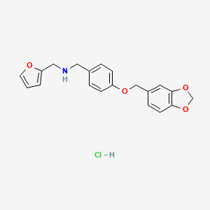 molecular formula C20H20ClNO4 B4427164 [4-(1,3-benzodioxol-5-ylmethoxy)benzyl](2-furylmethyl)amine hydrochloride 