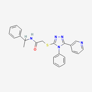 molecular formula C23H21N5OS B4427165 N-(1-phenylethyl)-2-{[4-phenyl-5-(3-pyridinyl)-4H-1,2,4-triazol-3-yl]thio}acetamide 