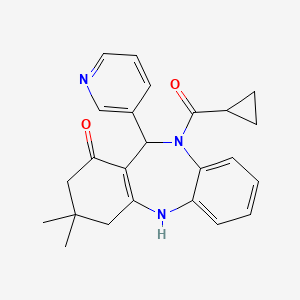 cyclopropyl[1-hydroxy-3,3-dimethyl-11-(pyridin-3-yl)-2,3,4,11-tetrahydro-10H-dibenzo[b,e][1,4]diazepin-10-yl]methanone