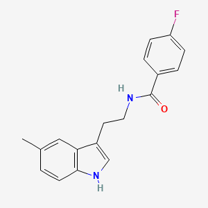 molecular formula C18H17FN2O B4427180 4-fluoro-N-[2-(5-methyl-1H-indol-3-yl)ethyl]benzamide 