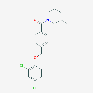 molecular formula C20H21Cl2NO2 B442720 1-{4-[(2,4-Dichlorophenoxy)methyl]benzoyl}-3-methylpiperidine 