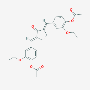 molecular formula C27H28O7 B442721 4-({3-[4-(Acetyloxy)-3-ethoxybenzylidene]-2-oxocyclopentylidene}methyl)-2-ethoxyphenyl acetate 