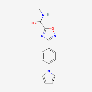 molecular formula C14H12N4O2 B4427226 N-methyl-3-[4-(1H-pyrrol-1-yl)phenyl]-1,2,4-oxadiazole-5-carboxamide 