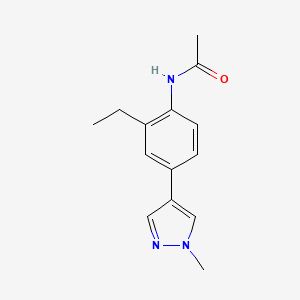 molecular formula C14H17N3O B4427228 N-[2-ethyl-4-(1-methyl-1H-pyrazol-4-yl)phenyl]acetamide 