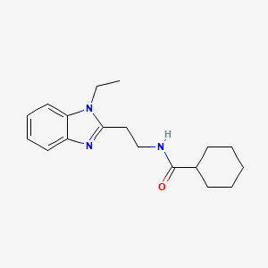 molecular formula C18H25N3O B4427231 N-[2-(1-ethyl-1H-benzimidazol-2-yl)ethyl]cyclohexanecarboxamide 