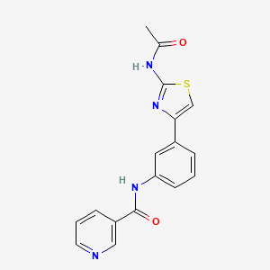 N-[3-(2-acetamido-1,3-thiazol-4-yl)phenyl]pyridine-3-carboxamide