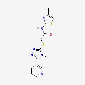 2-{[4-methyl-5-(3-pyridinyl)-4H-1,2,4-triazol-3-yl]thio}-N-(4-methyl-1,3-thiazol-2-yl)acetamide