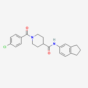 1-(4-chlorobenzoyl)-N-(2,3-dihydro-1H-inden-5-yl)-4-piperidinecarboxamide