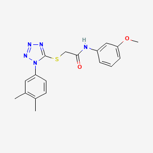 2-{[1-(3,4-dimethylphenyl)-1H-tetrazol-5-yl]thio}-N-(3-methoxyphenyl)acetamide