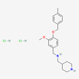 molecular formula C22H32Cl2N2O2 B4427339 {3-methoxy-4-[(4-methylbenzyl)oxy]benzyl}(4-piperidinylmethyl)amine dihydrochloride 